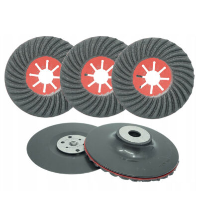 Zestaw tarcz fibrowych do szlifowania gresu, płytek i kamienia na sucho + dysk mocujący M14 – VERDEKAM
